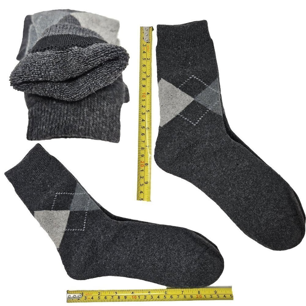 Men Lamb Wool Socks Warm Winter Thermal Hiking Crew Socks, 3 Pairs NEW - Picture 2 of 3